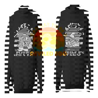 Bad Day To Be A Deviled Egg Retro Food Humor Sweatshirt | Seseable FR