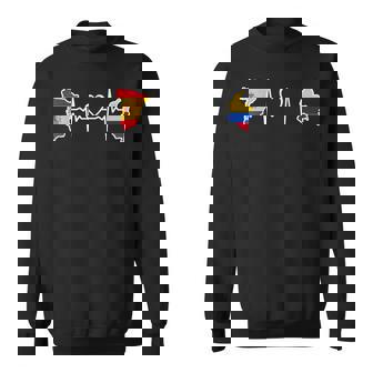 Bandera Española Colombiana España Colombia Heartbeat Camisa de entrenamiento - Regaloses