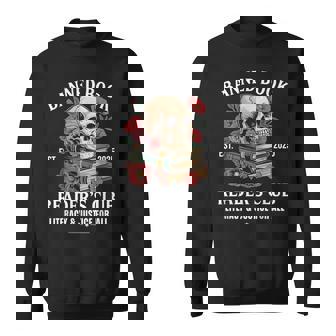 Banned Book Reader's Club Literacy And Justice For All Skull Sweatshirt - Monsterry