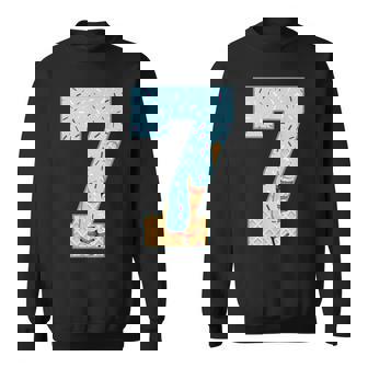 Baseball Drip 7 Year Old Ice Cream Drip Boys 7Th Birthday Sweatshirt - Thegiftio