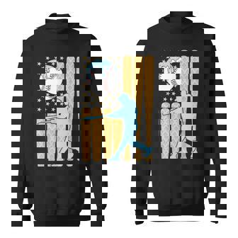 Baseball Drip Boys Batter Ice Cream American Flag Sweatshirt - Monsterry