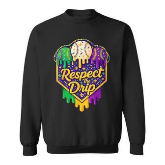 Baseball Ice Cream Respect The Drip Mardi Gras Carnival Boys Sweatshirt - Thegiftio
