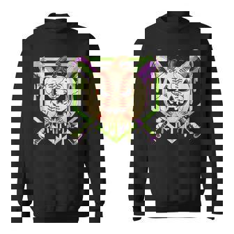 Baseball Pumpkin Halloween Baseball Drip Spooky Halloween Sweatshirt - Monsterry