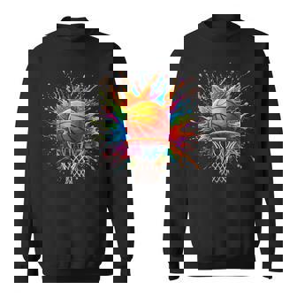 Basketball Tie Dye Color Splash Basketball Sweatshirt | Mazezy
