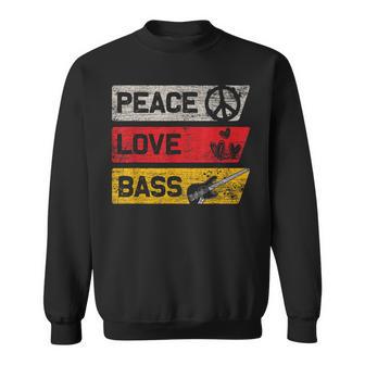 Bass Gitarre Frieden Zeichen Liebe Musik Bassist Sweatshirt - Geschenkecke