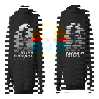 Bassquatch Bigfoot Guitar Outdoor Retro Small Black Sweatshirt - Thegiftio