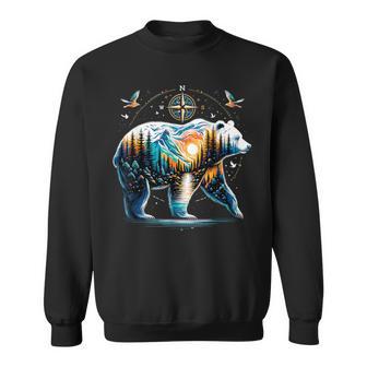 Bear Hiking Grizzly Bear Camping Camper Sweatshirt | Mazezy