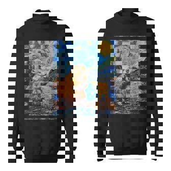 Beaver Van Gogh Style Starry Night Graphic Sweatshirt | Mazezy