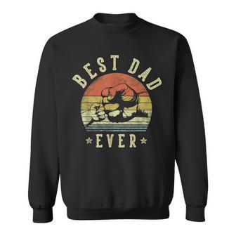 Best Dad Ever Retro Fist Bump Vintage Dad Sweatshirt - Thegiftio UK