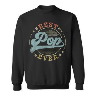 Best Pop Ever Father's Day Pop Vintage Emblem Sweatshirt - Thegiftio UK