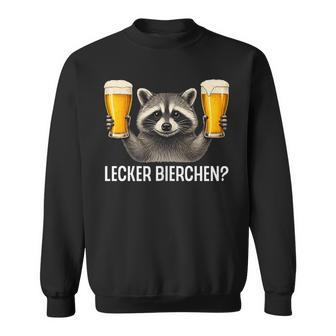 Bier Trinkender Waschbär Lecker Bierchen Lustiges Waschbär Sweatshirt - Geschenkecke
