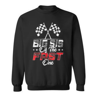 Big Sis Of The Fast One First Birthday Racing Car Family Sweatshirt - Thegiftio UK