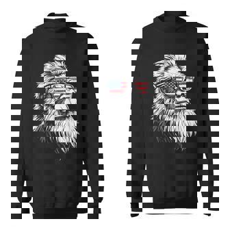 Bigfoot With Sunglasses Usa Flag Sweatshirt - Monsterry