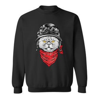 Biker Katze Chopper Biker Motorrad Motorradfahrer Sweatshirt - Geschenkecke