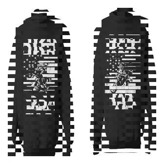 Biker Papa Us Flag Motorcycle Patriot Dad Daddy Grandpa Men Sweatshirt - Thegiftio