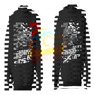 Birthday Monster Truck 7 Year Old Boys 7Th Party Born 2019 Sweatshirt - Monsterry