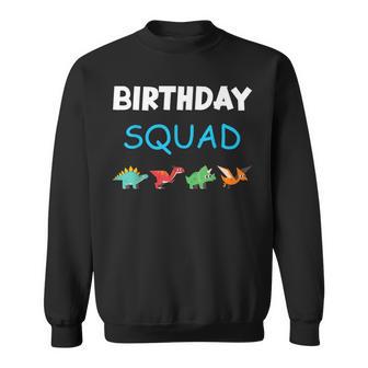 Birthday Squad Dino Boy Dinosaur Party Birthday Crew Sweatshirt - Thegiftio UK