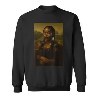 Black Mona Lisa Afro African American Melanin Black History Sweatshirt | Mazezy