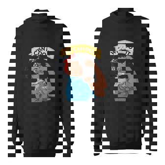 We Can Do It Black Rosie The Riveter Feminist Rosey Rosy Sweatshirt - Monsterry