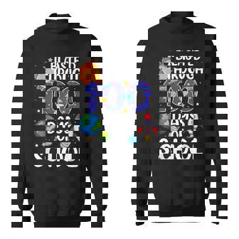 I Blasted Through 100 Days Of School Space 100 Days Smarter Sweatshirt - Monsterry