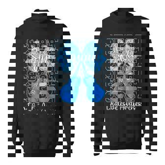 Blue Coquette Fight Diabetes Awareness Support Squad Sweatshirt | Mazezy