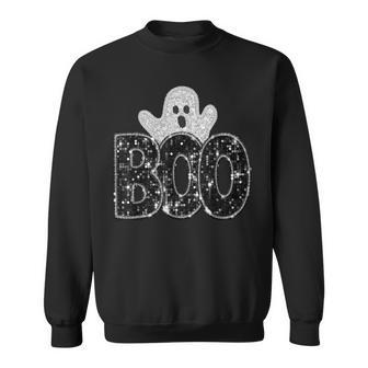 Boo Ghost Happy Halloween Spooky Season Trick Or Treat Sweatshirt - Thegiftio