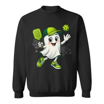 Boo Ghost Halloween Pickleball Pickle Ball Womens Sweatshirt - Thegiftio