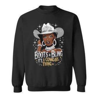 Boots And Bling It's Cowgirl Thing Western Country Melanin Sweatshirt - Monsterry