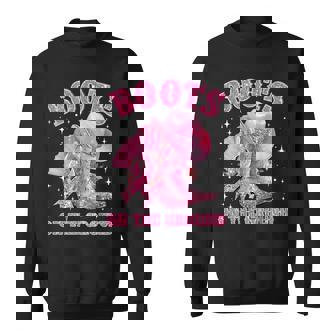 Boots On The Ground Cowgirl Western Breast Cancer Awareness Sweatshirt | Seseable UK