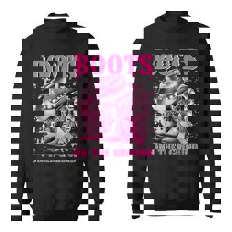 Boots On The Ground Cowgirl Western Breast Cancer Awareness Sweatshirt - Monsterry