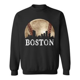 Boston Skyline City Vintage Baseball Lover Sweatshirt - Thegiftio UK