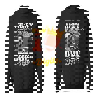 This Boy Now 10 Double Digits Football 10 Years Old Birthday Sweatshirt | Mazezy