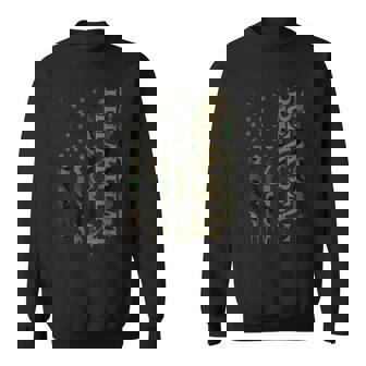 Breakbeat United States Distressed Camo w US Flag Sweatshirt Unisex | Mazezy