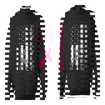 Breast Cancer Awareness Fight Hope Cure Pink Ribbon Us Flag Sweatshirt | Seseable UK