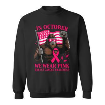 Breast Cancer Bigfoot Halloween In October We Wear Pink Sweatshirt - Thegiftio UK