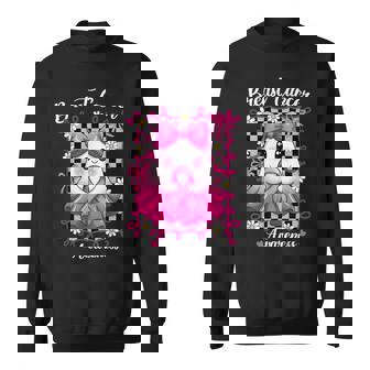 Breast Cancer Pink Ribbon Halloween Ghost Coquette Bow Sweatshirt | Seseable FR