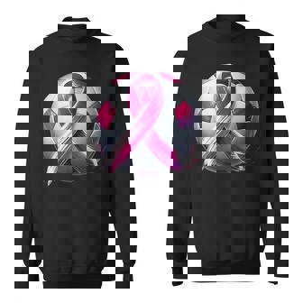 Breast Cancer Soccer Ball Pink Ribbon Kick For A Cure Sweatshirt - Monsterry