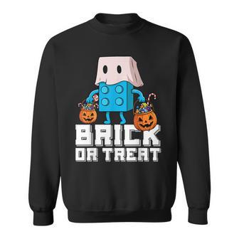 Brick Or Treat Brick Master Builder Halloween Block Building Sweatshirt - Thegiftio