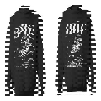 Bride Or Die Bachelorette Party Skeleton Matching Halloween Sweatshirt - Thegiftio