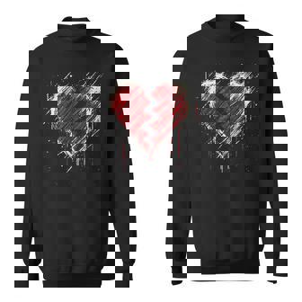 Broken Heart Alternative Grunge Goth Rock Emo Valentine Sweatshirt Unisex | Mazezy