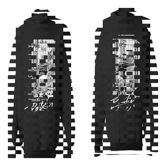 Brooklyn Street Inside Bold Letter B Vintage New York Travel Sweatshirt | Mazezy