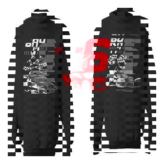 Bruh I'm 6 Birthday Boys Race Car 6 Year 6Th Birthday Racing Sweatshirt - Monsterry
