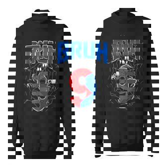 Bruh I'm 9 Year Old It's My 9Th Birthday Boy Spider Web Sweatshirt - Thegiftio