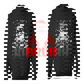 Bruh Santa Rock On Snowflake Christmas Xmas Boys Sweatshirt - Thegiftio