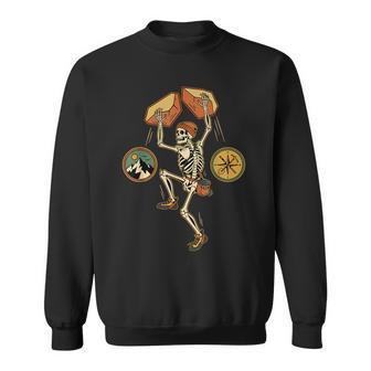 Brújula Montañas Aventura Escalador Esqueleto Camisa de entrenamiento - Regaloses