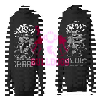 Bulldog Pink Out Football Tackle Breast Cancer Awareness Sweatshirt - Monsterry