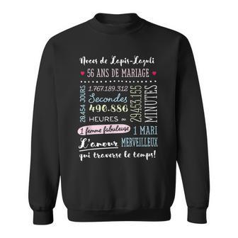 Cadeau 56 Ans De Mariage Pour Couple Noces De Lapis-Lazuli Sweater e - Cadeauxyz
