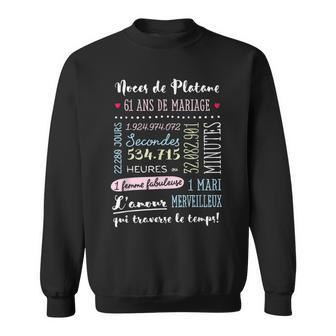 Cadeau 61 Ans De Mariage Pour Couple Noces De Platane Sweater e - Cadeauxyz