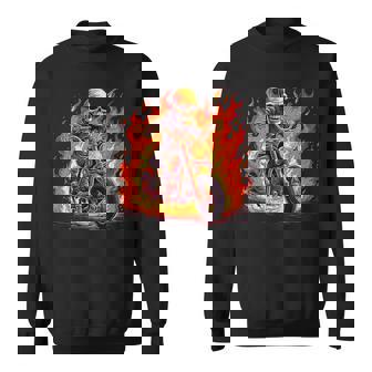 Calavera Flames Con Motocicleta Para Niños Y Niñas Camisa de entrenamiento - Regaloses