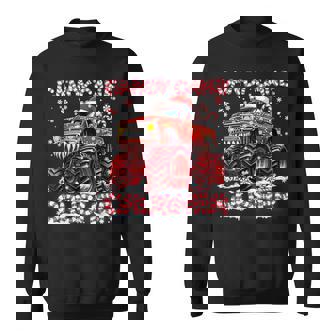 Candy Cane Crusher Red Monster Truck Christmas Xmas Boy Sweatshirt | Seseable FR